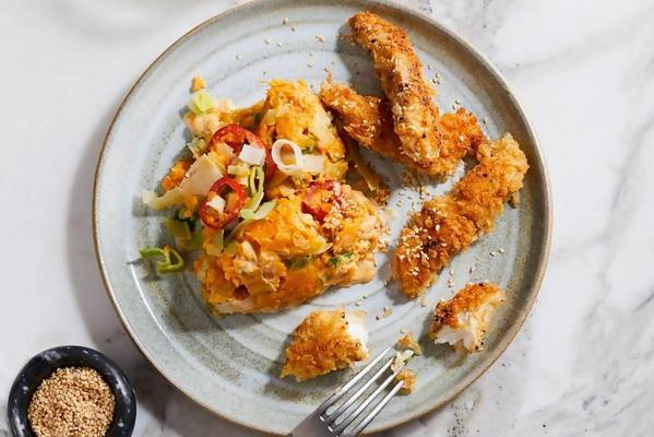 homemade fish fingers with spicy crust