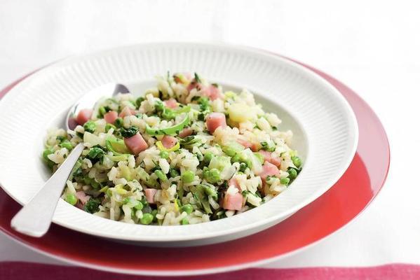 vegetable risotto with ham