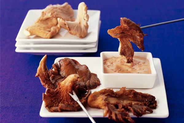 oyster mushrooms with soy sesame dip