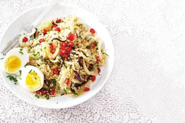 quinoa with fennel and pomegranate seeds