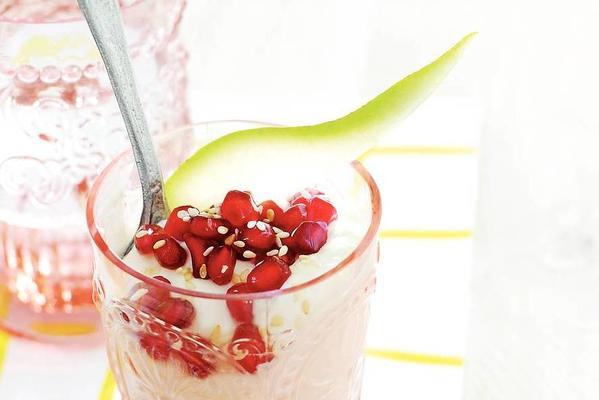 yogurt with pomegranate seeds