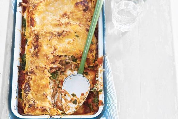 easy lasagne with smoked chicken