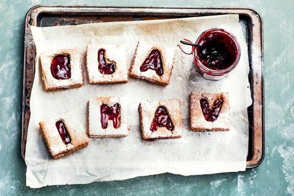 letter sandwich biscuits with jam