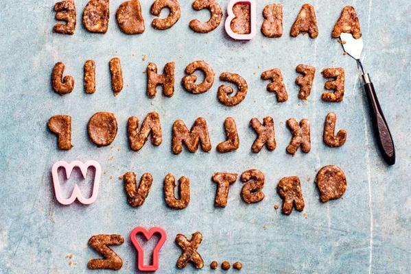 no bake date-cashew-letter cookies