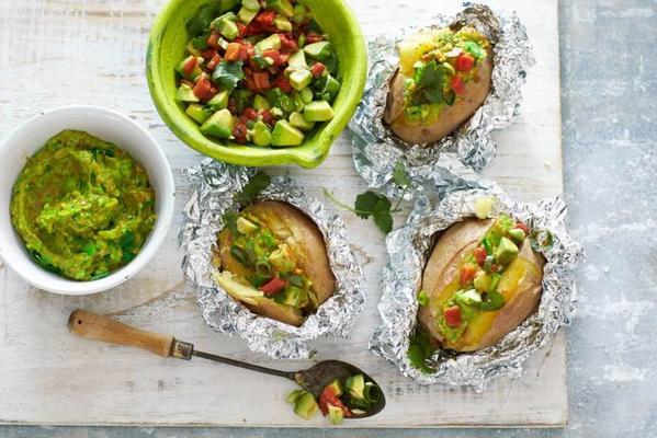 guacamole with baked potato