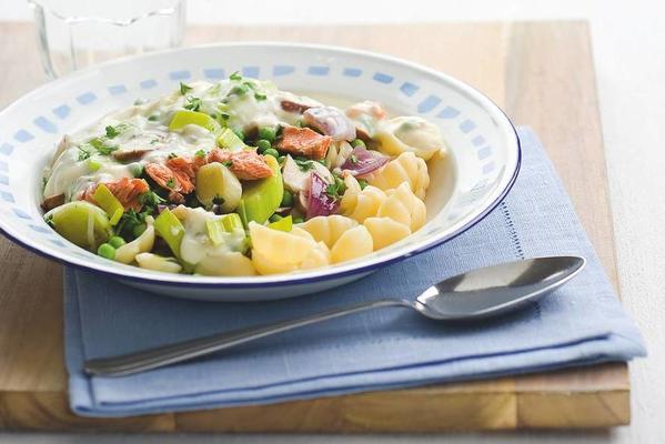 pasta with red salmon