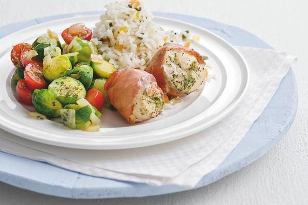 Italian chicken rolls with sprouts
