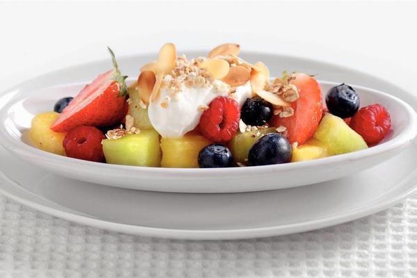 Greek yogurt with fresh summer fruit