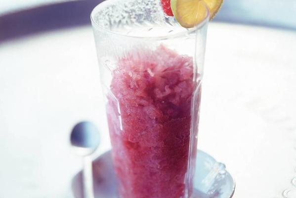 strawberry granita with lime