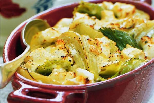 casserole with fennel and soft goat's cheese