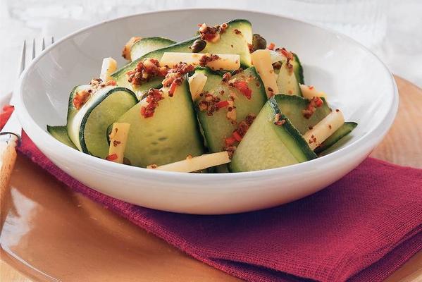 cucumber salad with marinated goat's cheese
