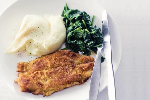 crispy fish with spinach
