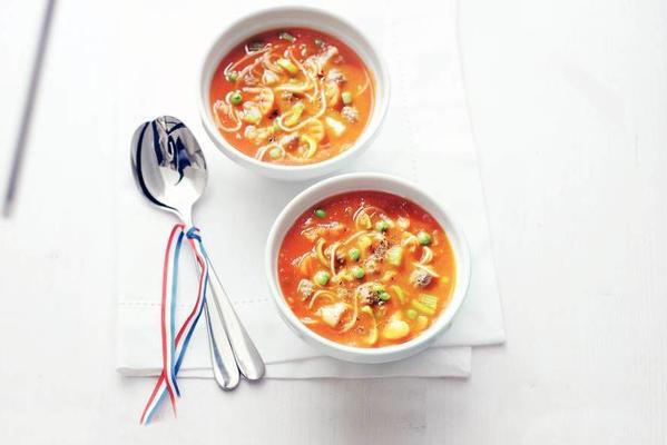 stuffed tomato-vegetable soup