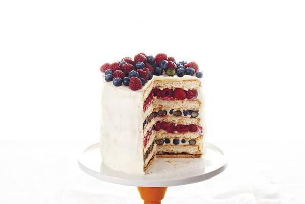layer cake with red fruit