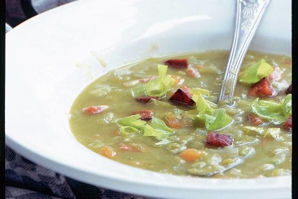 pea soup with chorizo