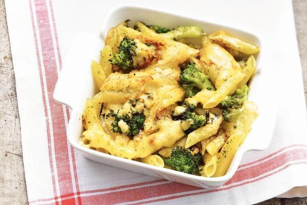 penne with broccoli and cheese from the oven
