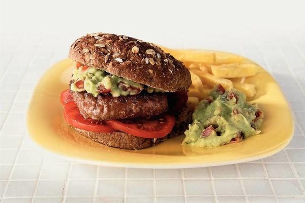 avocado burgers with oven fries