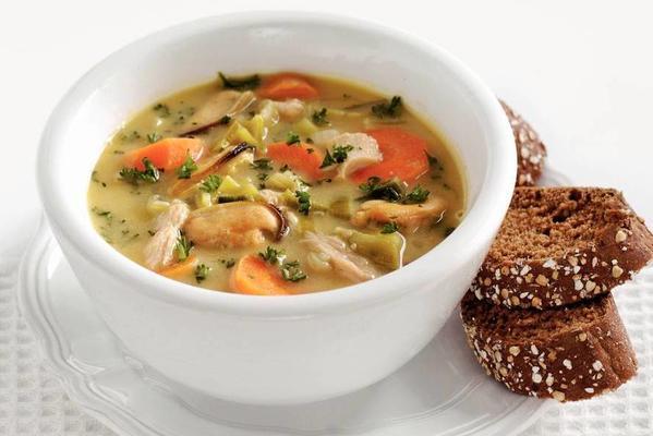 mustard mussel soup with carrot