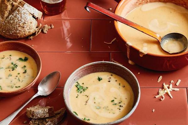 Trappist beer cheese soup