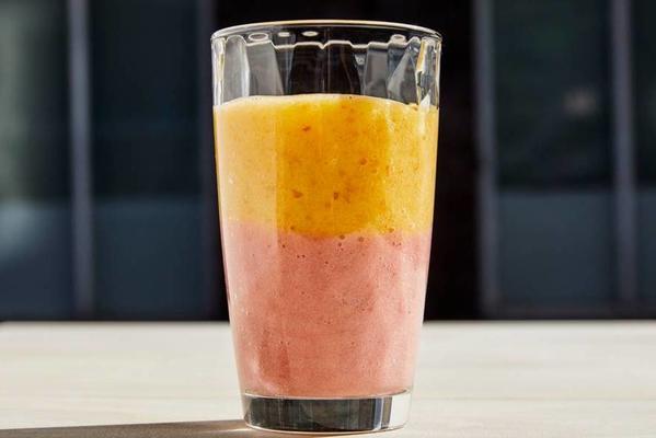 two-color fruit smoothie