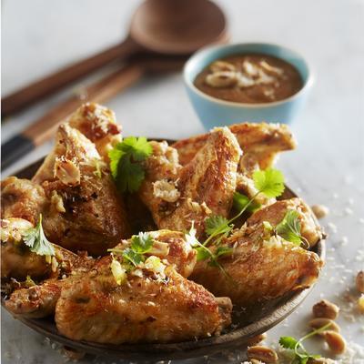 marinated chicken wings in coconut milk and lime