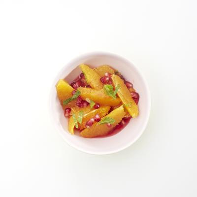 orange salad with pomegranate and mint