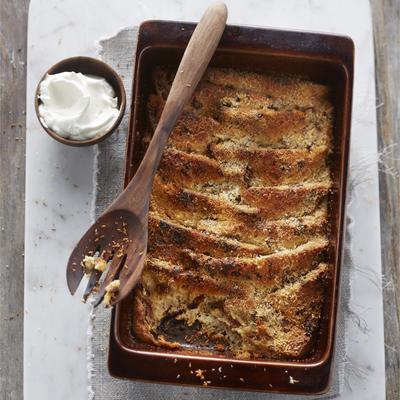 bread and butter pudding with coconut milk