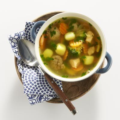 winter vegetable soup with balls