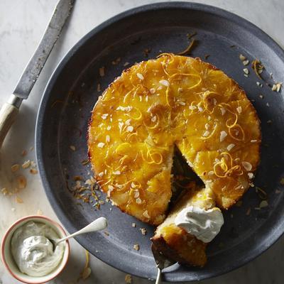 orange pie with vanilla cream