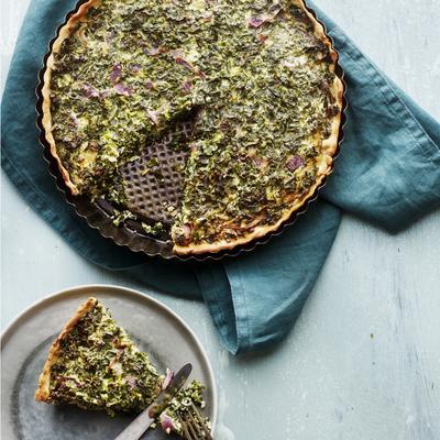 kale quiche with goat's cheese