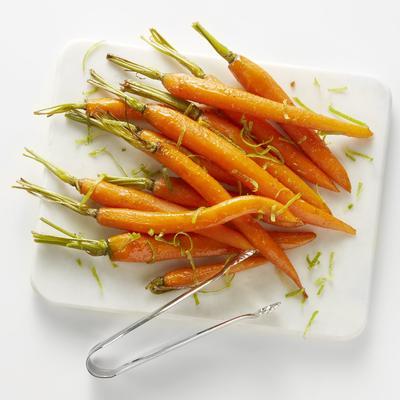 candied carrot with coriander and lime
