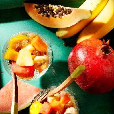 tropical fruit with rum and raisins