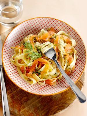 tagliatelle with smoked salmon and dill sauce