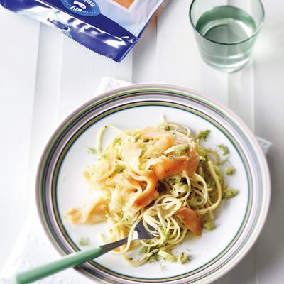 spaghetti with fennel and smoked salmon