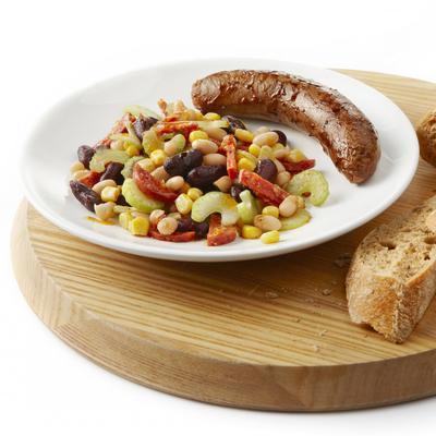 sausage with bean salad
