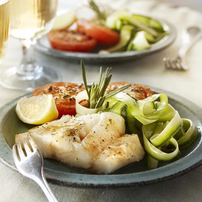roasted cod with anchovy rosemary oil