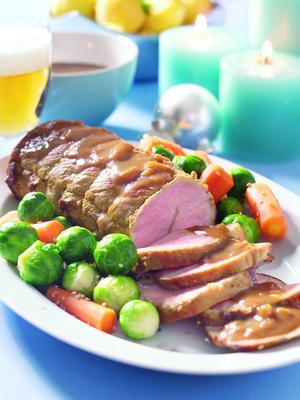 slowly stewed pork roulade with bock beer sauce
