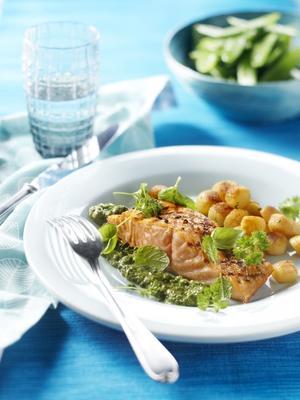 roasted salmon with salsa verde