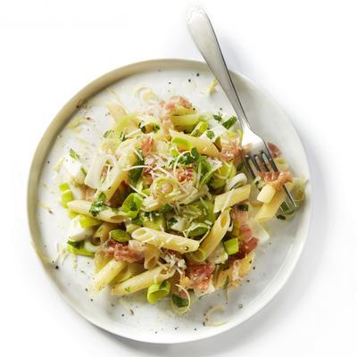 penne with leek and pancetta