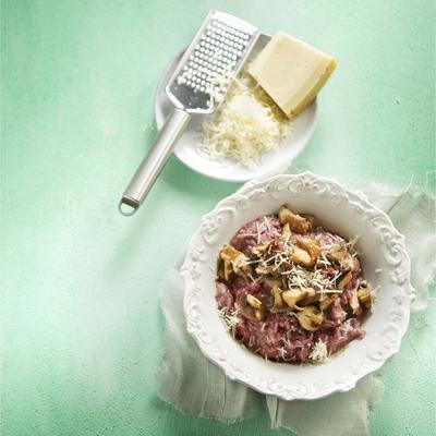 red wine risotto with mushrooms