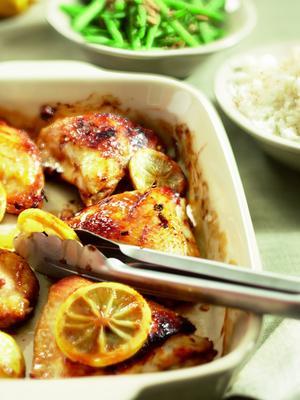 sweet chicken chops with ginger and lemon