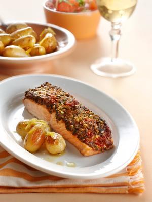 salmon with olive tapenade