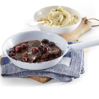 citron with cherries and celeriac stew