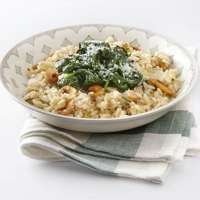 risotto with mushrooms and spinach
