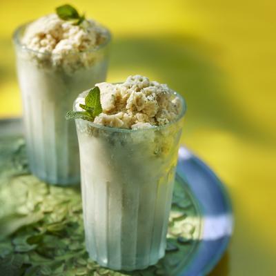 coconut granita with lime and mint
