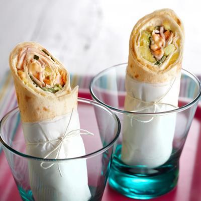 chicken wrap with honey-nut dressing