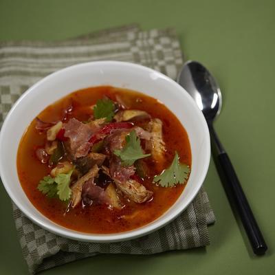 goulash soup with chicken and bacon