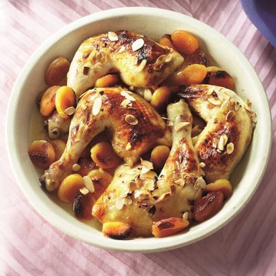 stewed sweet chicken with almonds and couscous