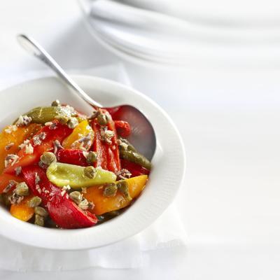 roasted peppers with anchovies and capers