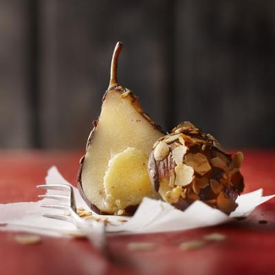 chocolate pears with almond